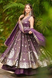Royal Purple Roman Silk Gown Set Effortless Festive Glam