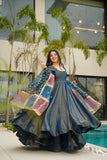 Festive Wear Anarkali Suit in Roman Silk Sequin
