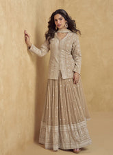 Jhansi Royale – Luxe Georgette Sharara Ensemble