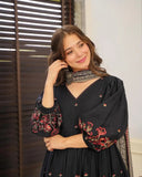 Premium Slub Cotton Gown Set with Dupatta