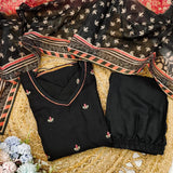 Premium Slub Cotton Gown Set with Dupatta