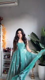 Aqua Grace - The Serene Teal Silk Gown