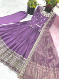 Roman Silk Embroidery Sequin Gown with Dupatta