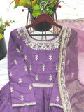 Roman Silk Embroidery Sequin Gown with Dupatta