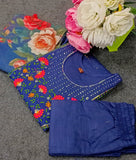 Soft Cotton Kurti Set with Embroidery and Digital Print Dupatta