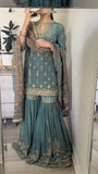 Designer Faux Georgette Embroidered Sharara Set