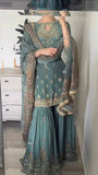 Designer Faux Georgette Embroidered Sharara Set