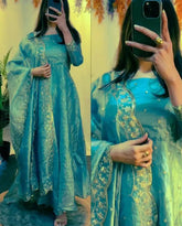 Candy Crush Silk Gown with Intricate Embroidery Sequin