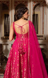 Designer Pretty Pink Gown Set with Dupatta - Wedding Wear