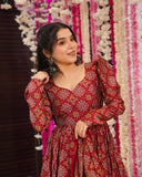 Stunning Red Suit with Floral Design