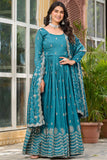 Elegant Vichitra Silk Gown With Dupatta