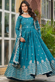 Elegant Vichitra Silk Gown With Dupatta