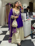 Vibrant Purple and Gold Designer Suit with Dupatta