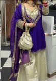Vibrant Purple and Gold Designer Suit with Dupatta