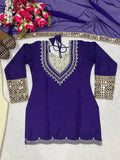 Vibrant Purple and Gold Designer Suit with Dupatta
