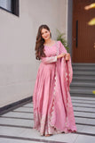 Blush Pink Embroidered Gown