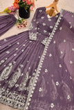 Royal Purple Roman Silk Gown Set Effortless Festive Glam