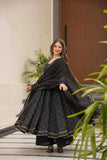 Gorgeous Black Anarkali Gown with Dupatta