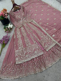 Royal Pink Crunchy Silk 3-Piece Suit with Sequin Embroidery – Wedding & Party Wear Set