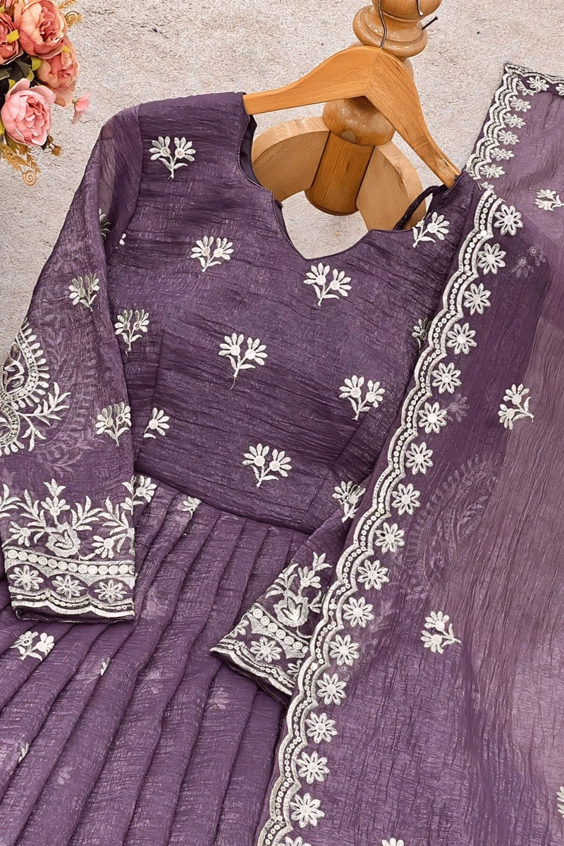 Royal Purple Roman Silk Gown Set Effortless Festive Glam