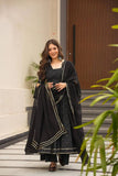Gorgeous Black Anarkali Gown with Dupatta