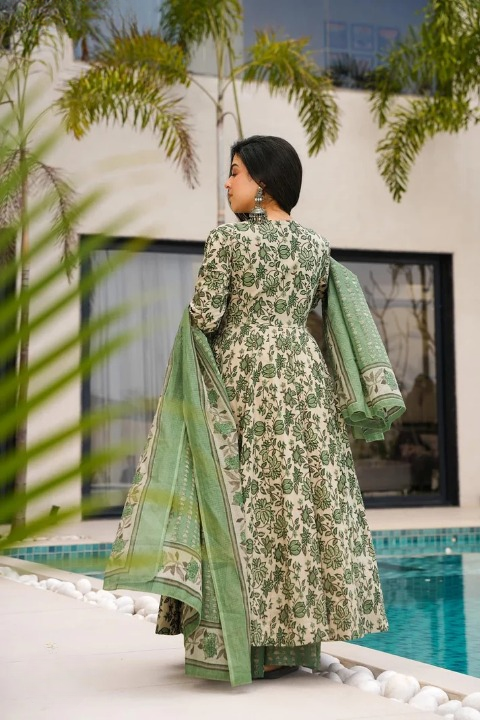 Super Comfortable Cotton Gown with Dupatta
