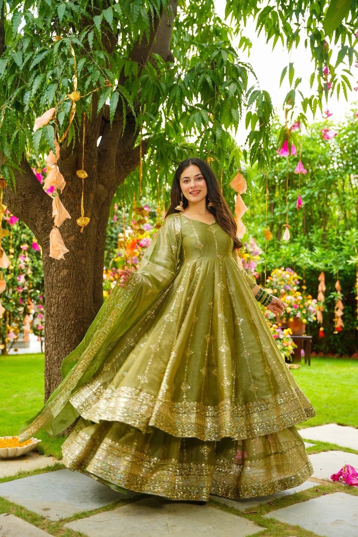 Trending Crunchy Silk Suit Set
