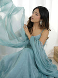Crunch Silk Anarkali Suit Set