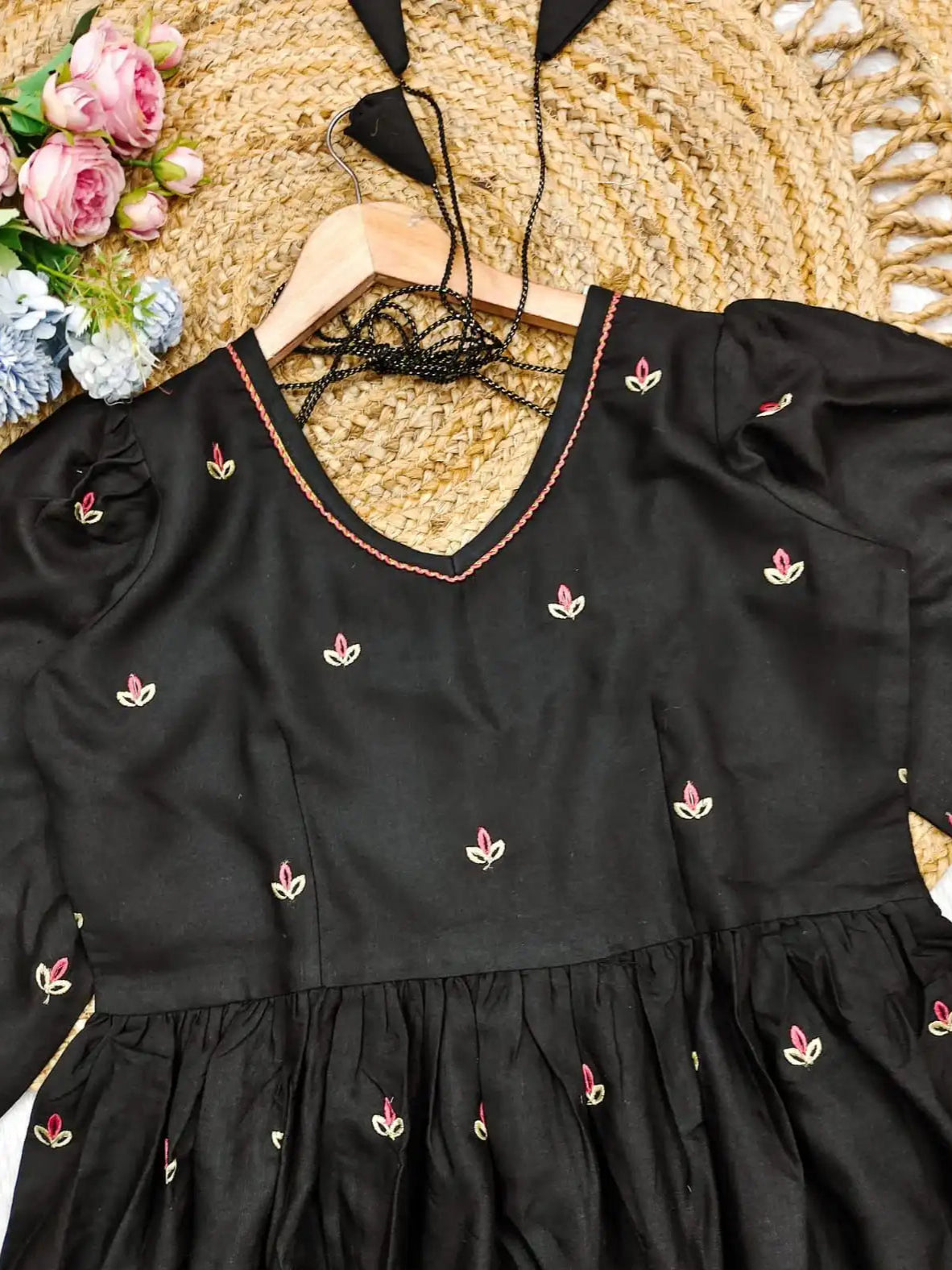Premium Slub Cotton Gown Set with Dupatta