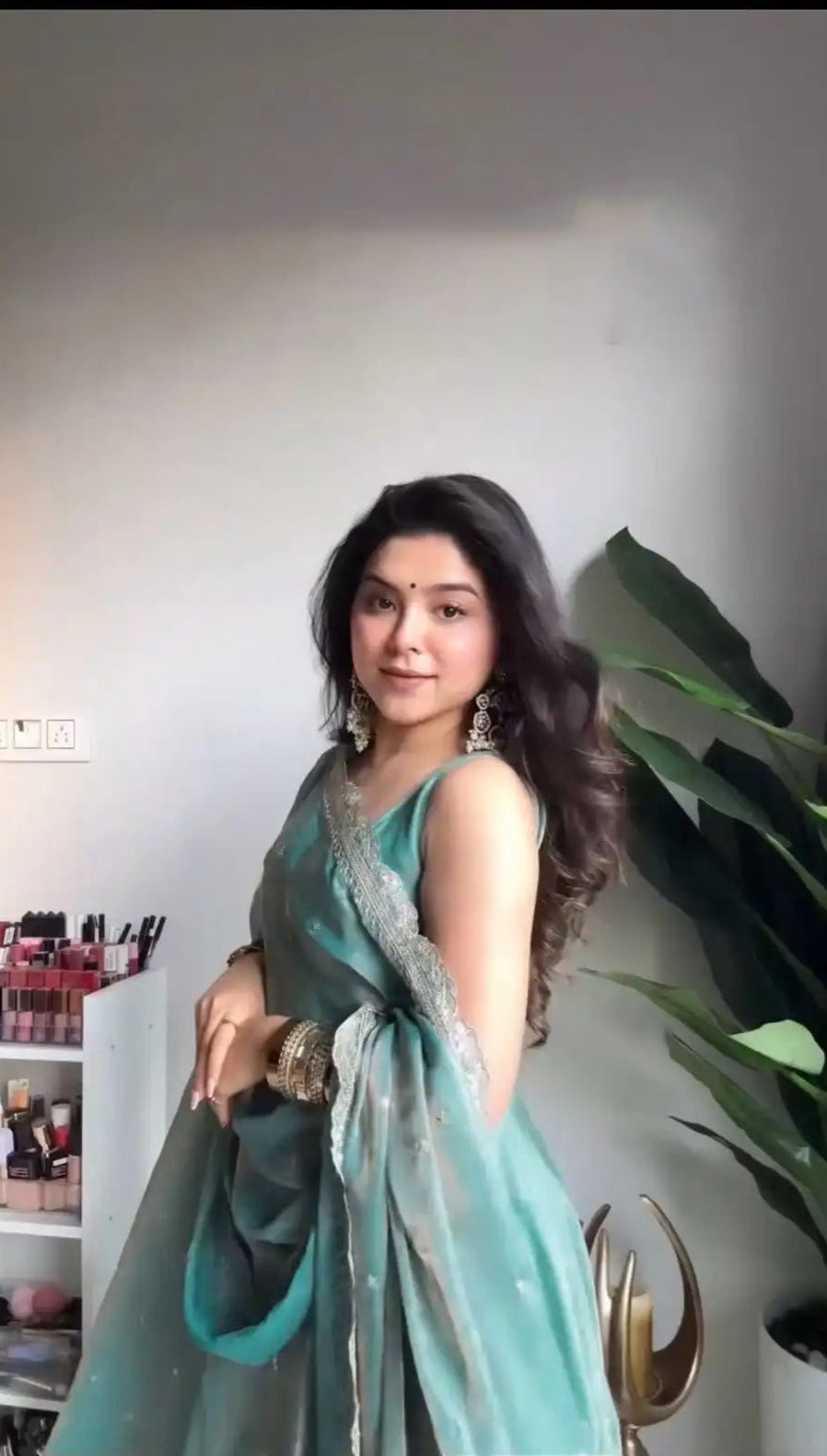Aqua Grace - The Serene Teal Silk Gown