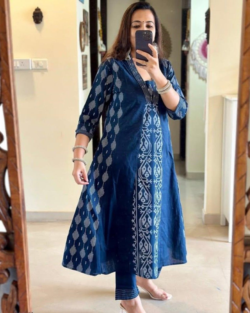 Trendy Cotton Blend Kurta Pant Dupatta Set