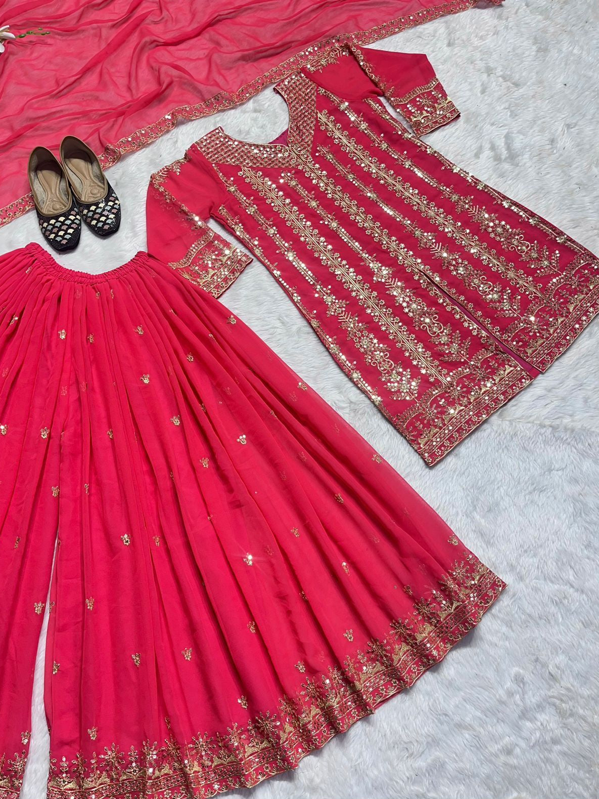 Trendy Sharara Top-Palazzo With Dupatta