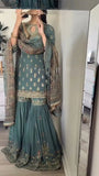 Designer Faux Georgette Embroidered Sharara Set