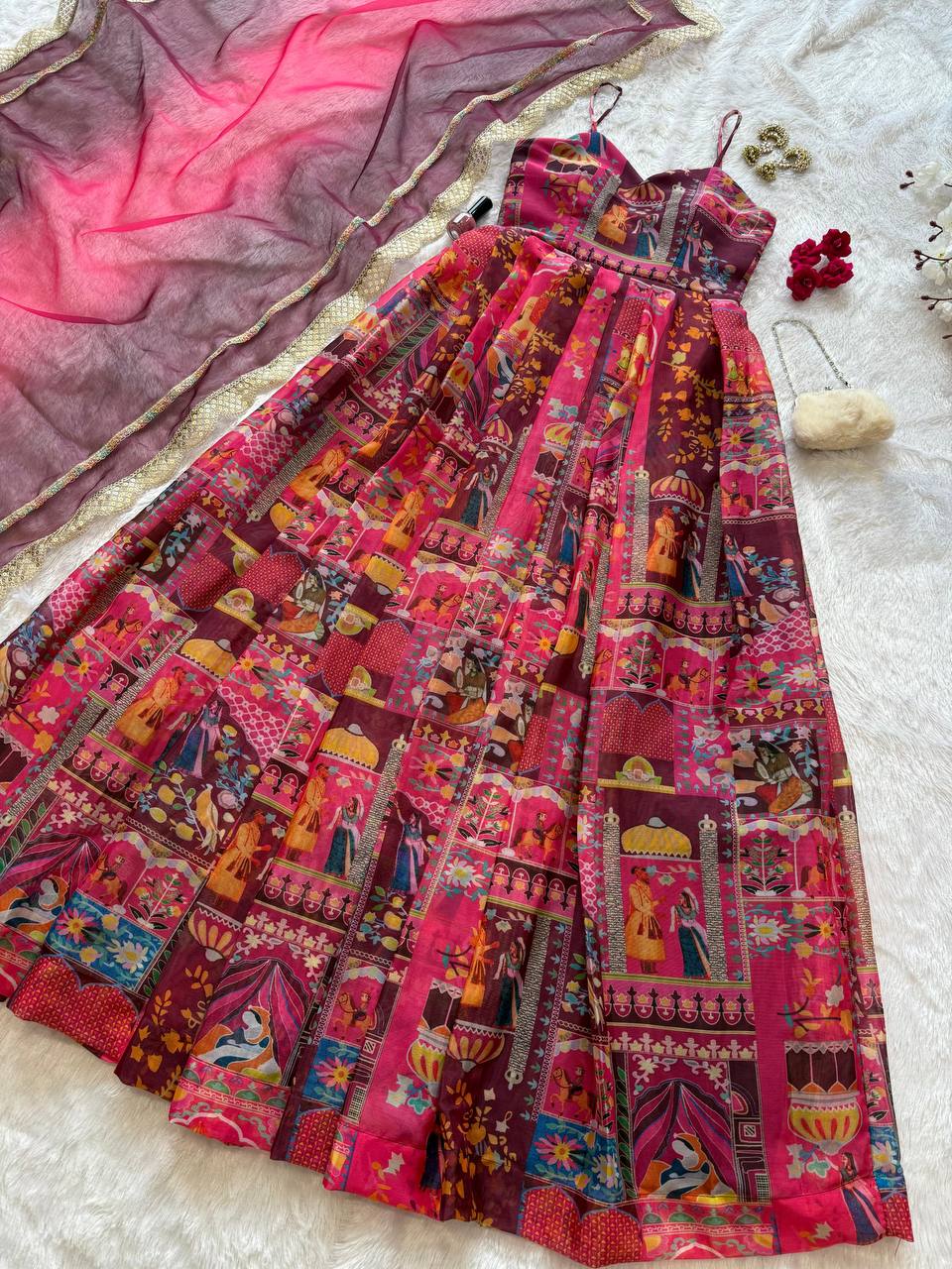 Anarkali Organza Gown Set