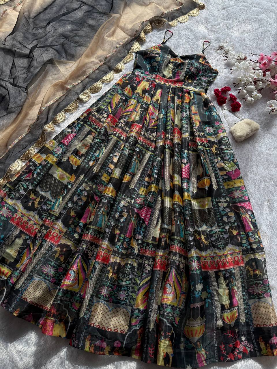 Anarkali Organza Gown Set