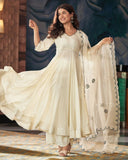 Pearl Whisper – Premium Vichitra Silk Kurti & Dupatta Set