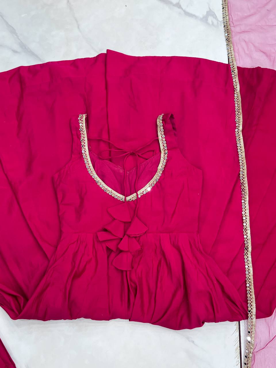 Pure Romansilk Chanderi Full Flair Anarkali with Dupatta – Festive & Wedding Ready Set
