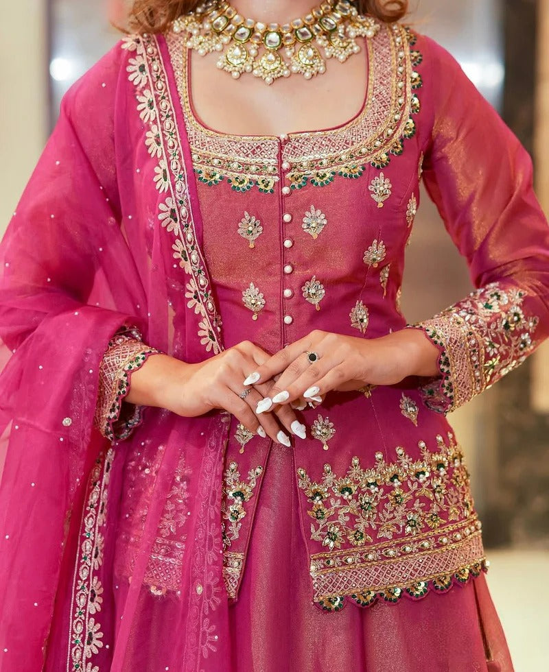 Pakistani style Embroidered Trendy Lehenga Set