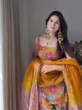 Chic Chinnon Silk Digital Print Sharara Suits – Modern Ethnic Fusion