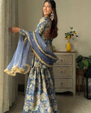 Trendy Chinnon Printed Kurti Sharara Set – Light & Comfortable Ethnic Outfit