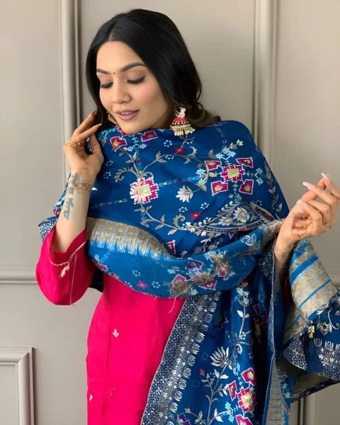 Traditional Viscose Chanderi Suit