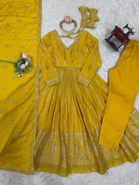 Classic Anarkali Set Elegant Look with Dupatta