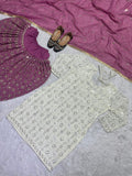 Pakistani Style Faux Georgette Top Dhoti With Dupatta