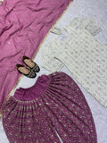 Pakistani Style Faux Georgette Top Dhoti With Dupatta