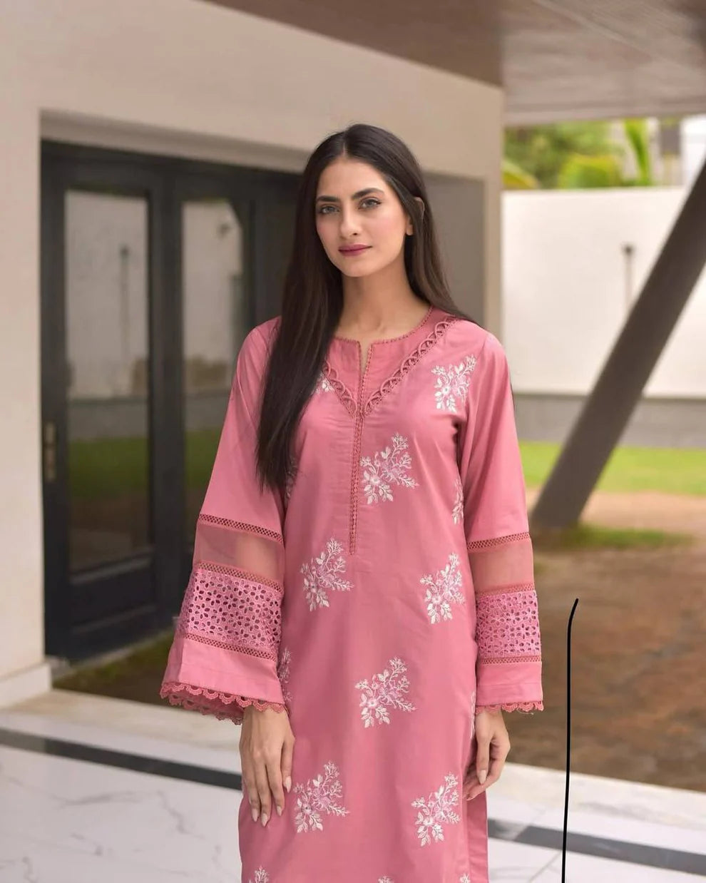 Pakistani Suit Roman Silk Embroidery Work