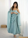 Crunch Silk Anarkali Suit Set
