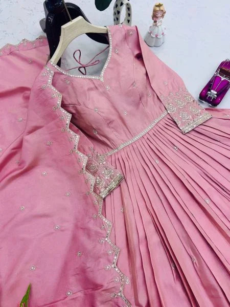 Blush Pink Embroidered Gown