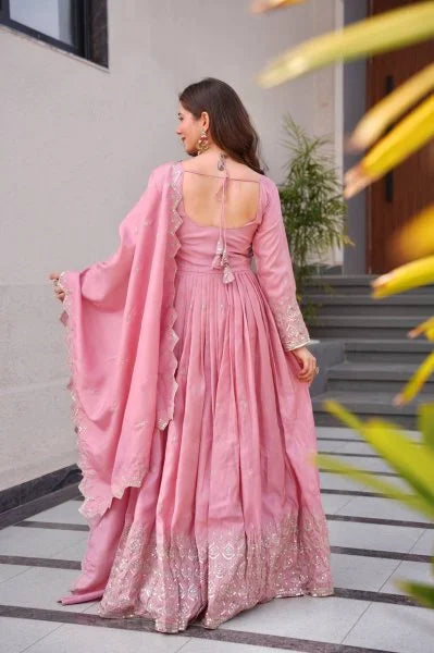 Blush Pink Embroidered Gown