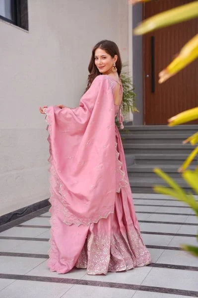 Blush Pink Embroidered Gown