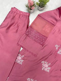 Pakistani Suit Roman Silk Embroidery Work